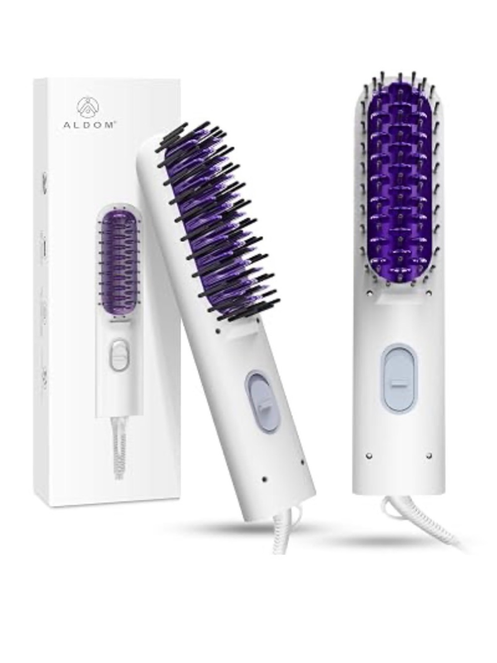 Ionic brush hair straightener